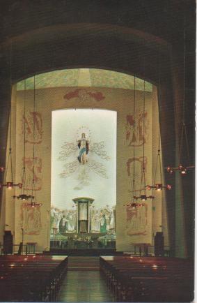 Postal E02414: Interior Iglesia Santa María d'Olo, Barcelona