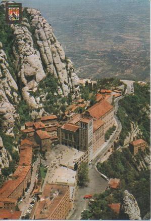 Postal E02447: Vista del Monasterio de Montserrat, Barcelona