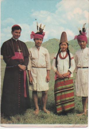 Postal E02124: Hermanos Tribu Nagas, Mons D' Rozario, India