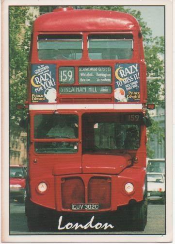 Postal E02118: Autubús típico de Londres, Inglaterra
