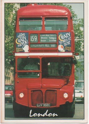 Postal E02118: Autubús típico de Londres, Inglaterra