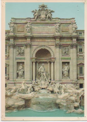 Postal E02117: Fontana di Trevi, Roma, Italia