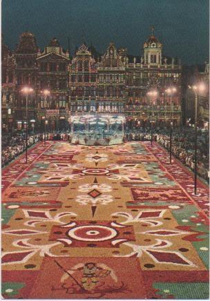 Postal E02107: Tapiz de flores , Gran Plaza de Bruselas