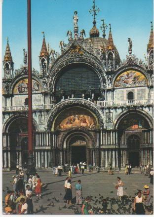 Postal E02099: Fachada Basiliuca de San Marcos, Venecia, Italia