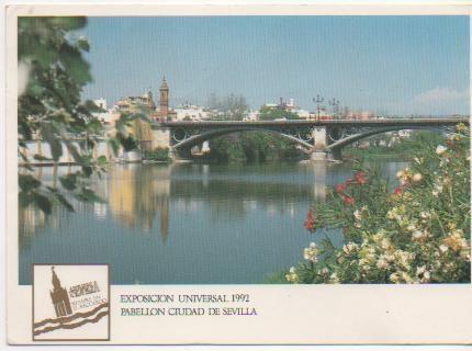 Postal E02012: Puerta de Triana, Exposicion Universal 1992, Sevilla