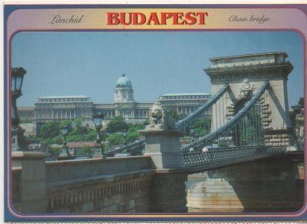 Postal E02048: Chain Bridge, Budapest, Hungria