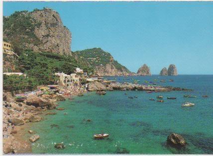 Postal E02039: Panoram Marina Piccola E Faraglioni Capri, Italia