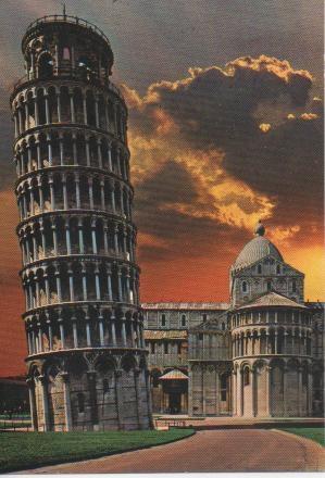 Postal E02254: Atardecer en Piazza dei Miracoli, Pisa, Italia