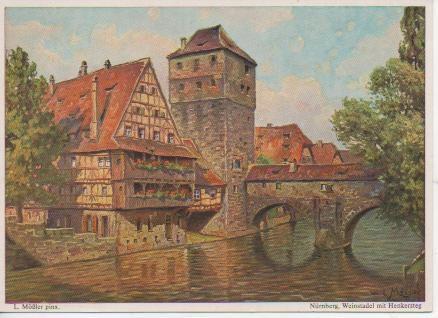 Postal E02233: Casa del Ahorcado,Nümberg,Alemania