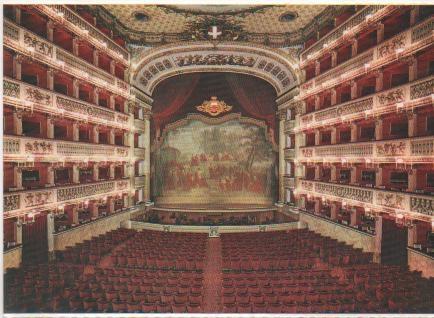 Postal E02195: Teatro S.Carlo, Napoles, Italia