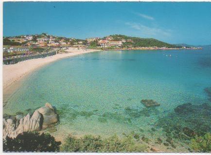 Postal E02145: La Spiaggia, Baia Sardinia, Italia