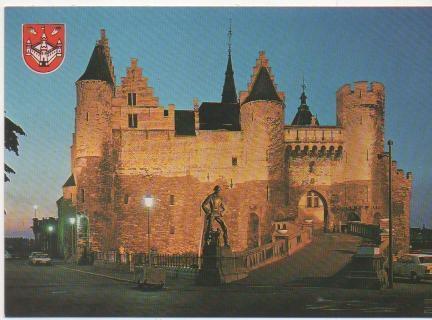 Postal E02192: Le Steen au soir, Anvers, Belgica