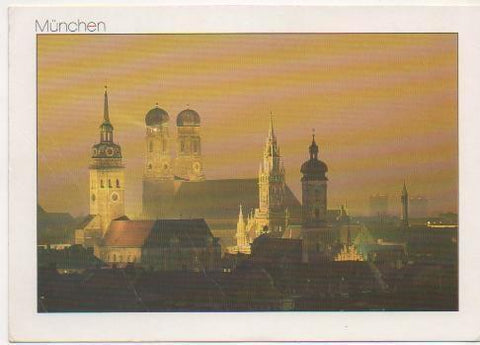 Postal E02191: Imagen nocturna de Munich, Alemania