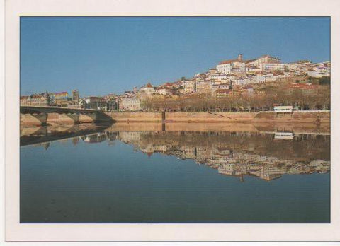 Postal E02179: Rio Mondego Y vista de la ciudad, Coimbra, Portugal