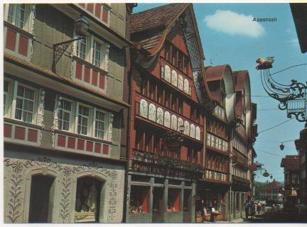 Postal E02170: Casas de Appenzell, Suiza