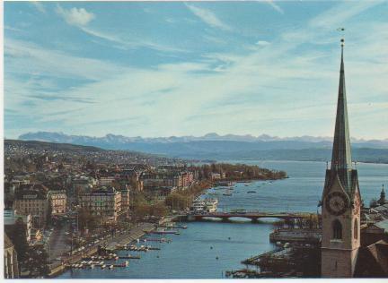 Postal E02169: Vista aérea de Zurich, Suiza