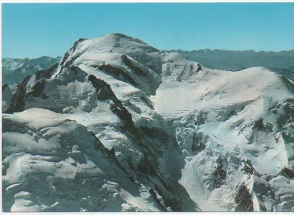 Postal E02168: Vista aérea del Mt Blanc, cara norte