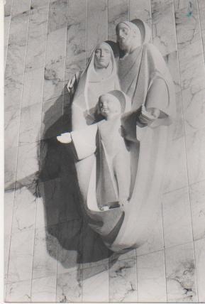 Postal E01683: Grupo escultórico, Sagrada Familia, Seu de Urgel, 