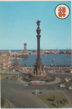Postal E01658: Puerta de la Paz, Monumento a Colón, Barcelona
