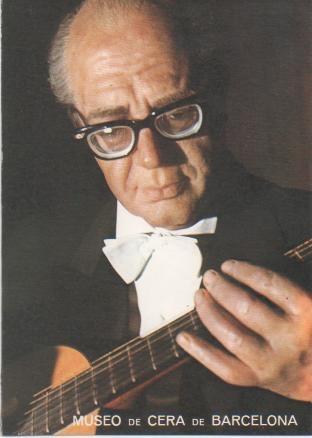 Postal E01637: Andres Segovia, Museo de Cera, Barcelona