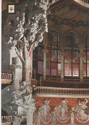Postal E01638: Busto de A Clavé, Palau de la Música, Barcelona