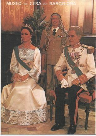 Postal E01640: Emperadores de Irán y Hussein de Jordania, Museo de Cera, Barcelona