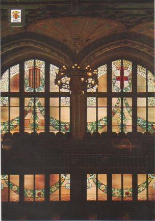 Postal E01647: Finestral Sala de concerts, Palau de la Música, Barcdelona