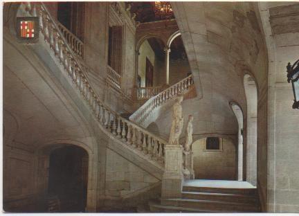 Postal E01538: Escalera principal, La lonja, Barcelona