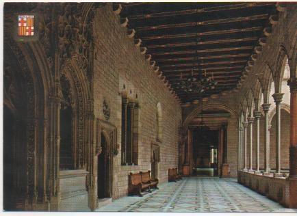 Postal E01539: Galeria y Puerta de San Jorge, Palacio de la Diputación, Barcelona
