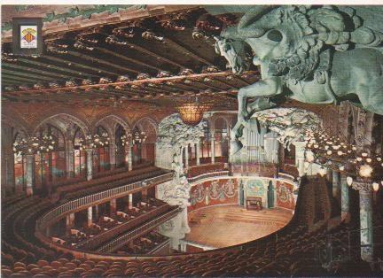 Postal E01541: Sala de Con ciertos, Palau de la Música, Barcelona