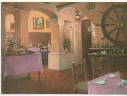 Postal E01548: Restaurant Can Toni,Sant feliu de Guíxols Oli de Nestor Sanchis 1990