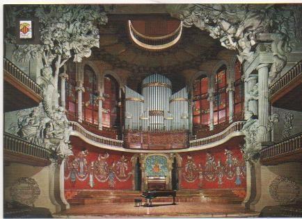 Postal E01550: Hemiciclo, Palau de la Música, Barcelona