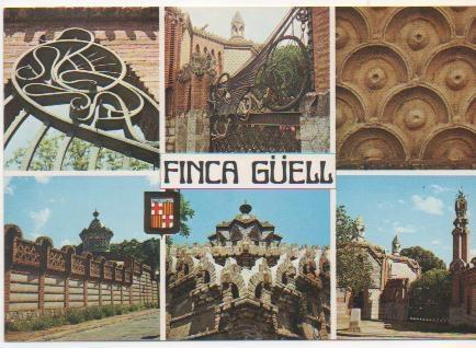 Postal E01552: Imágenes Finca Güell, Barcelona