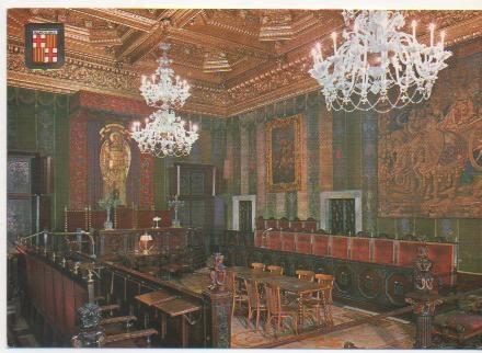 Postal E01532: Salón dorado, Palacio de la diputación, Barcelona
