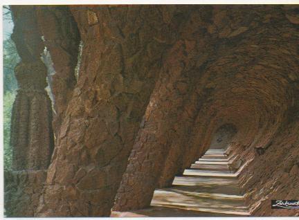 Postal E01503: Paso de la Lavandera, Parque Güell, Barcelona