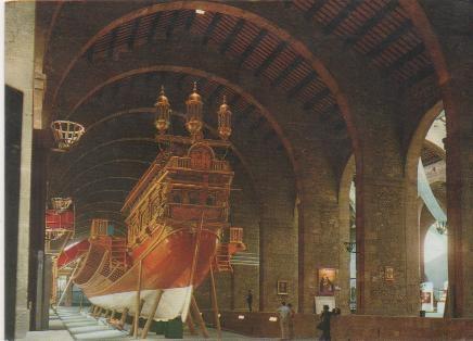 Postal E01515: Galera Real, Museo Mritimo de Barcelona