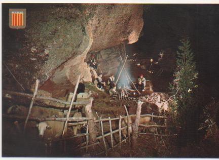 Postal E01517: Pessebre vivent de Catalunya, Escena de Pastors, Corbera de Llobregat
