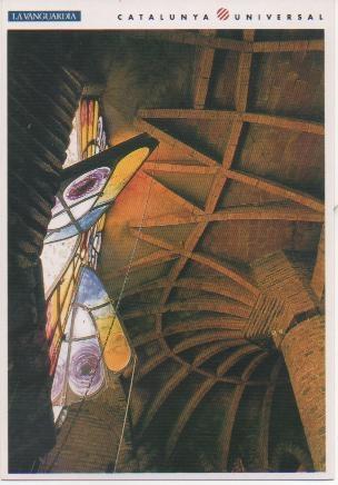 Postal E01622: Vidriera cripta Colonia Güell, Santa Coloma de Cervelló