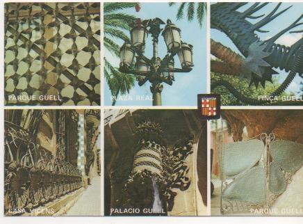 Postal E01570: Obras de Gaudí, Barcelona