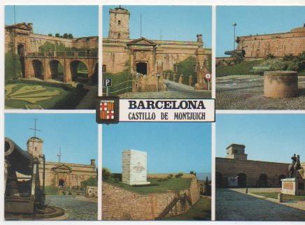 Postal E01572: Imágenes Castillo de Montjuic, Barcelona