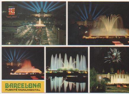 Postal E01573: Fuente Magica, Montjuic,Barcelona