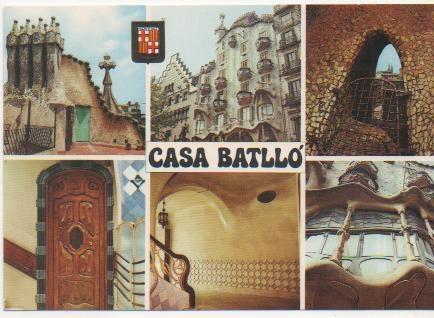 Postal E01587: Imágenes Casa Batlló, Barcelona