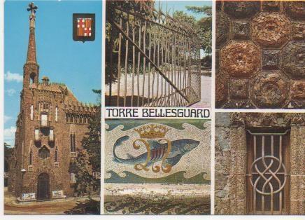 Postal E01590: Imágenes Torre Bellesguard, Barcelona