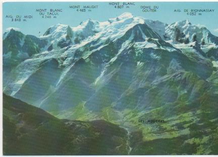 Postal E01984: Les Grands Paysages des Alpes, Le Massif du Mont Blanc, Les Houches
