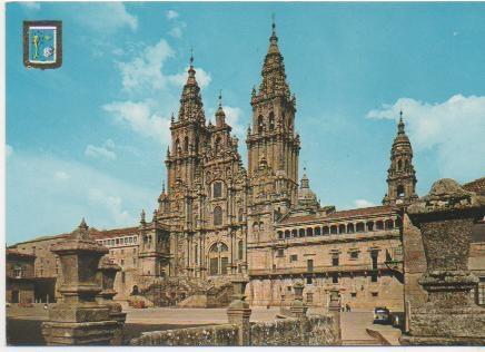 Postal E01944: Catedral, Facahada del Obradorio, Santiago de Compostela