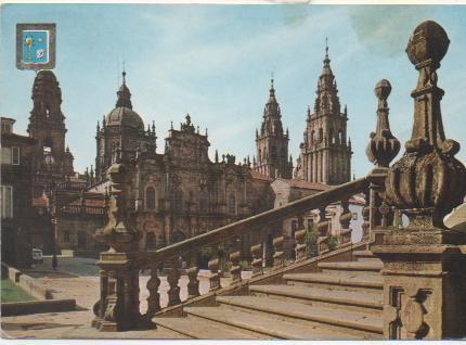 Postal E01949: Catedral.Fachada de la Azabacheria, Santiago de Compostela