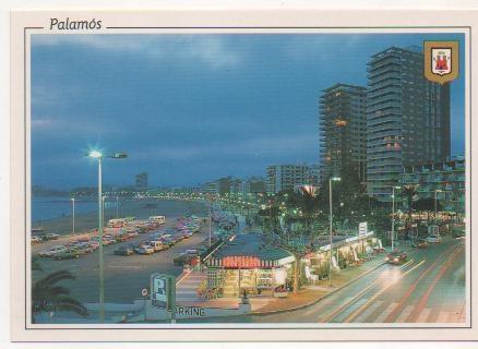 Postal E01956: Vista nocturna de Palamós, Costa Brava