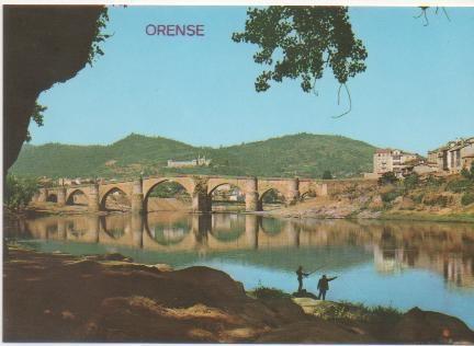 Postal E01754: Puente Romano sobre el Río Miño, Orense