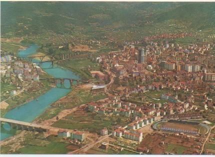 Postal E01755: Vista aérea de Orense