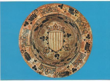 Postal E01762: Plato brasero, Museo Nacional de Ceramica González Martí, Valencia
